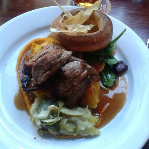 The beef roast at The Bank Tavern - comforting yet sophisticated.