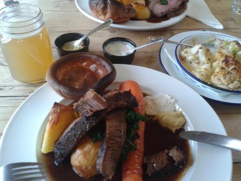 The beef brisket roast at Yurt Lush, including a whole roasted carrot!