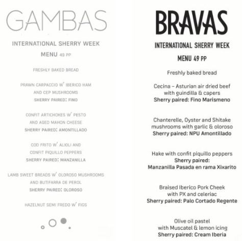 Bravas and Gambas Menu