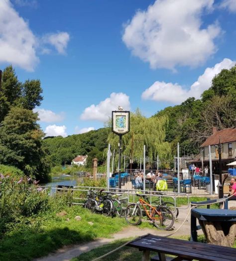 The Chequers Inn garden in Hanham