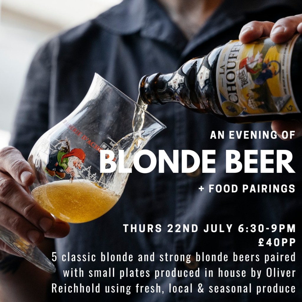 Poster for beer and food pairing night at Strawberry Thief