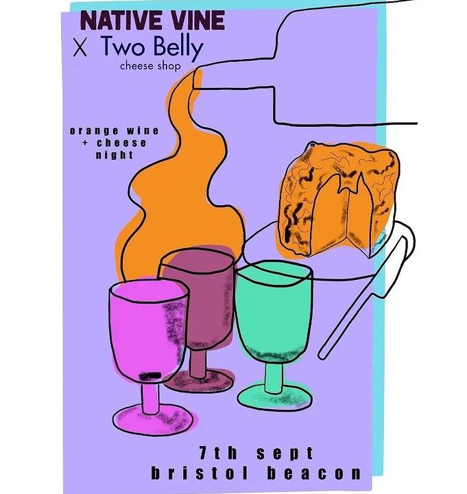 Orange wine and cheese event poster