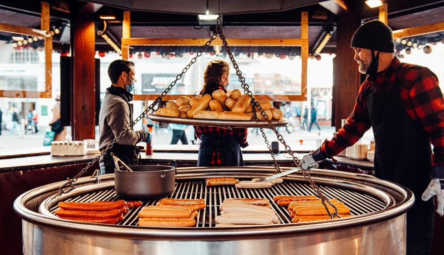 Sausages at the German Christmas Market