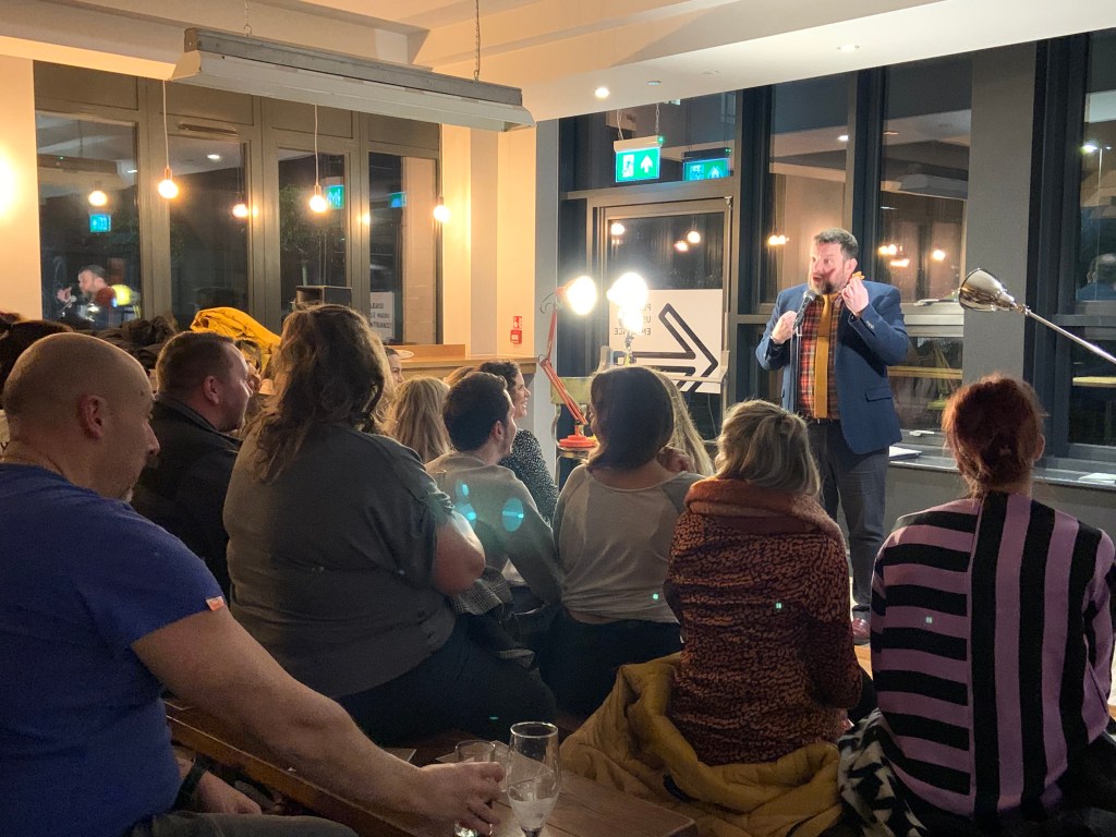 Mark Olver performing at Belly Laughs