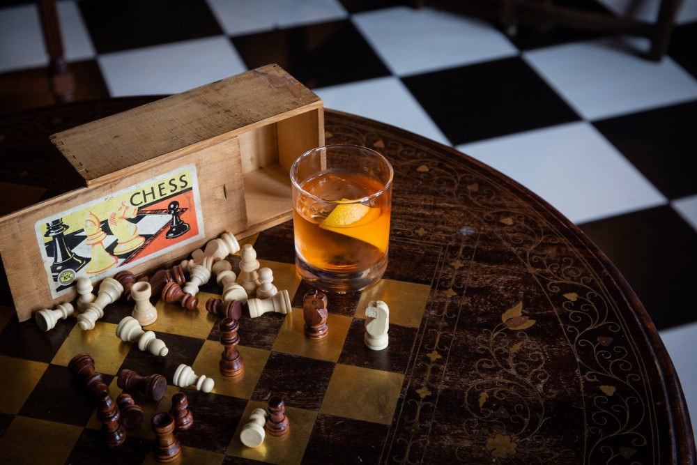 Cocktail on a chess board