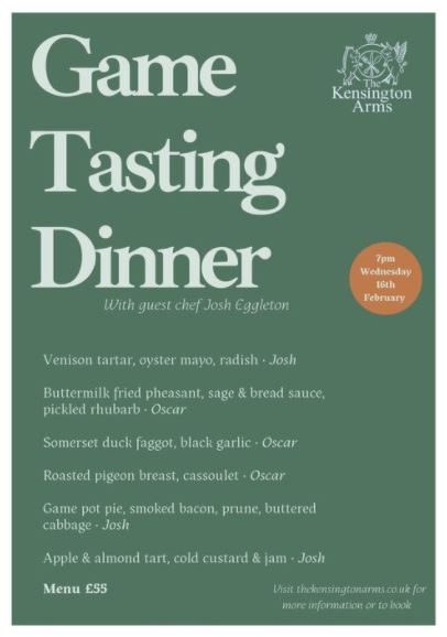 Kensington Arms event poster