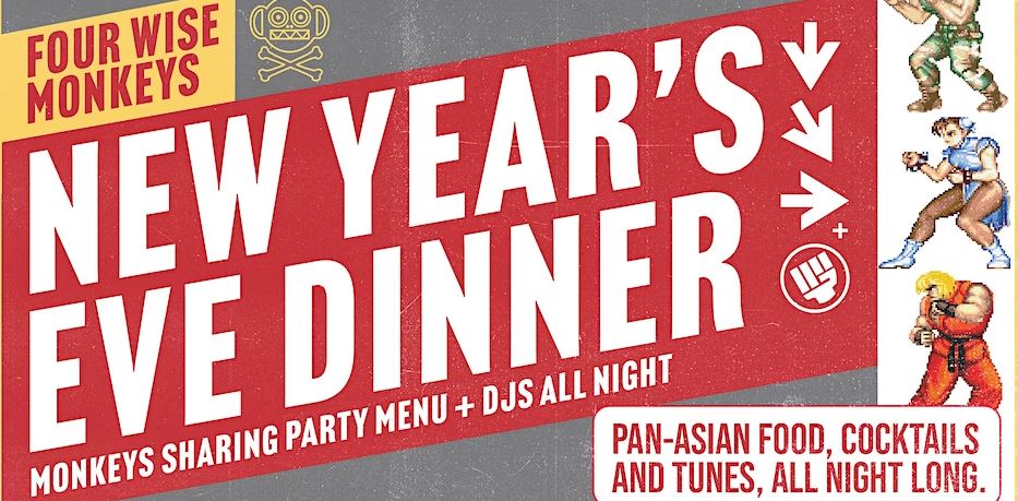 New Year's Eve dinner at Four Wise Monkeys