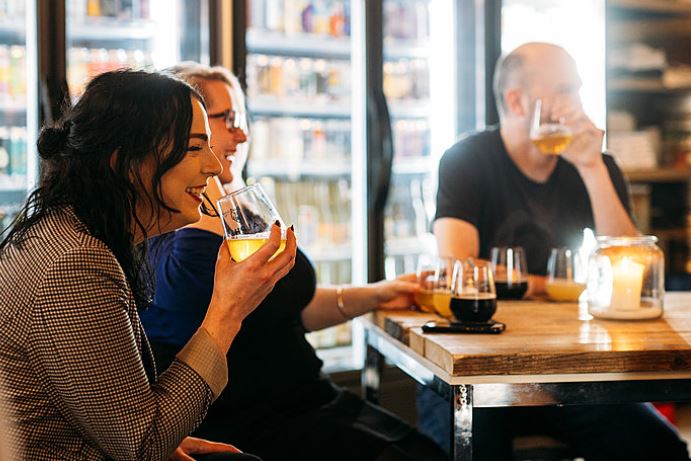 beer tasting at Alpha