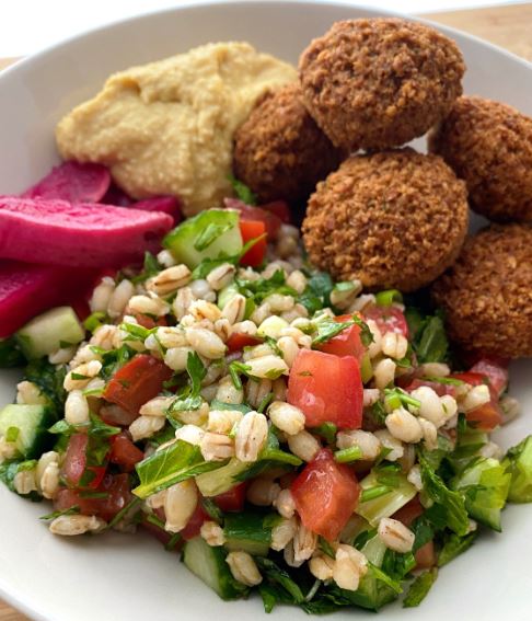 falafel, dips and tabbouleh