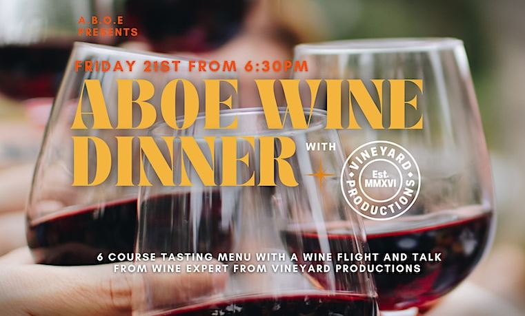 ABOE wine dinner poster
