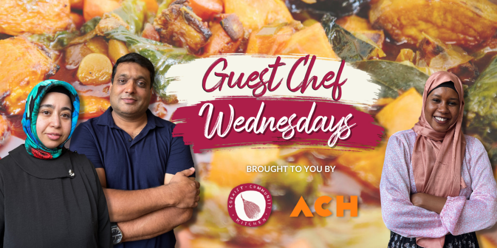 Guest Chef Wednesdays - picture of three chefs in  front of close up on food