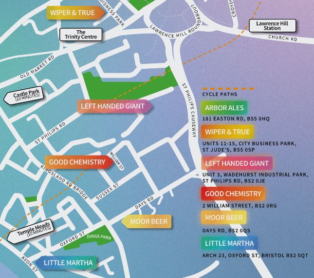 East Bristol Brewery Trail map