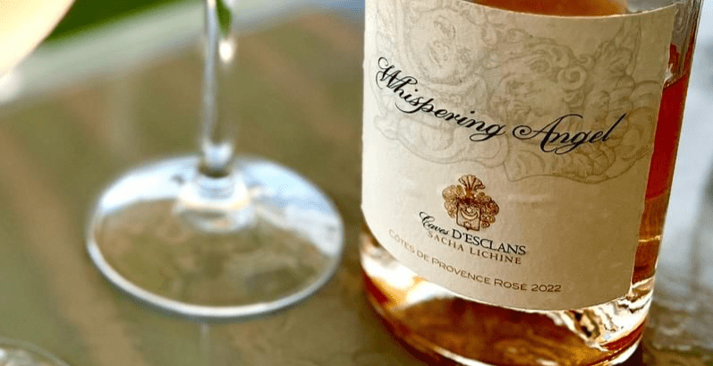 Bottle of Whispering Angel rose wine