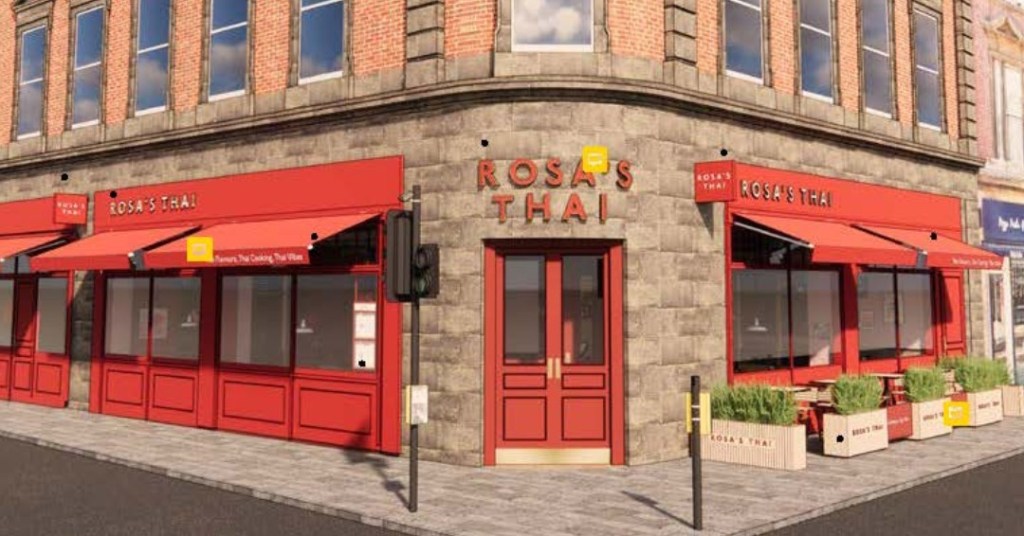 Mock up of Rosa's Thai Bristol restaurant