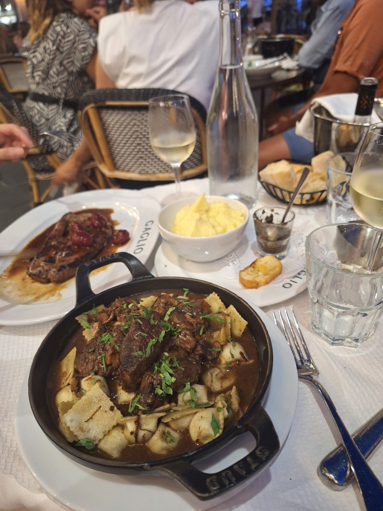 Beef stew with small pasta