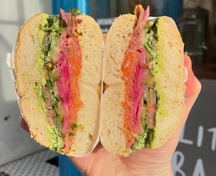 cross section of bagel