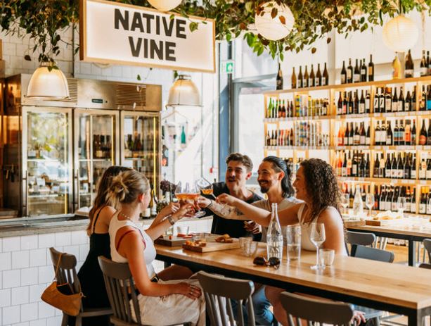 People at wine tasting class