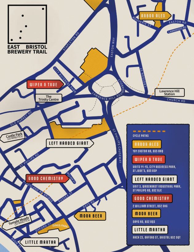 East Bristol Brewery Trail map