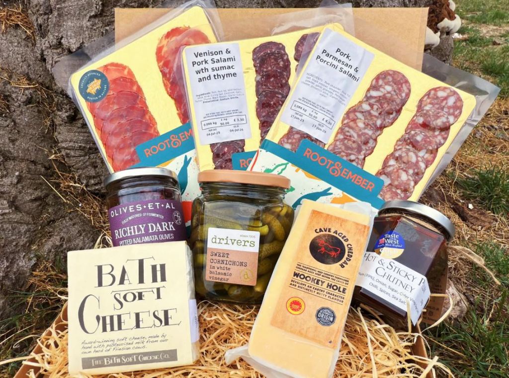 Meat and cheese hamper from Root & Ember