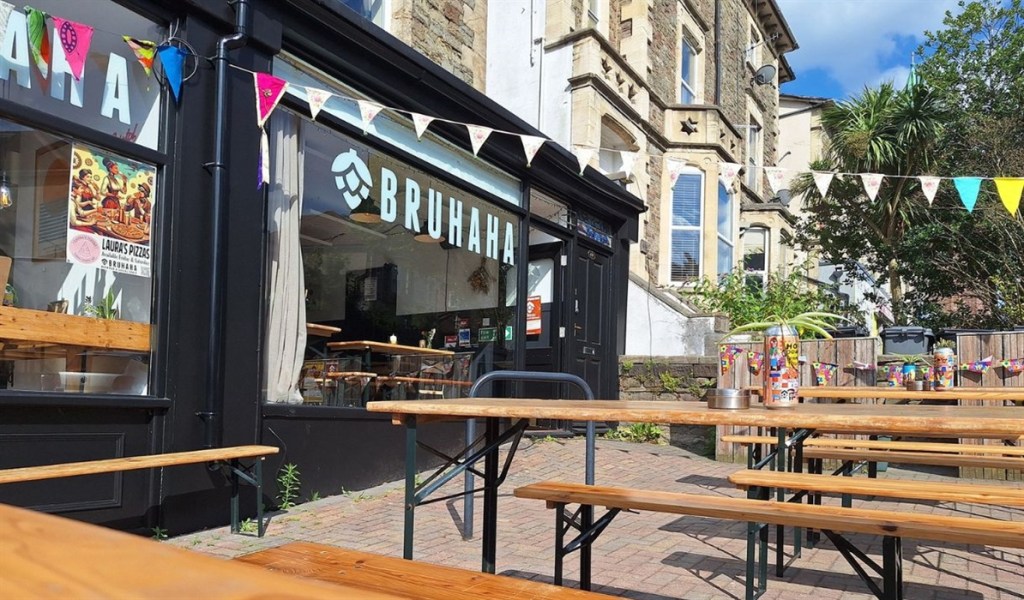 Outdoor seating at Bruhaha